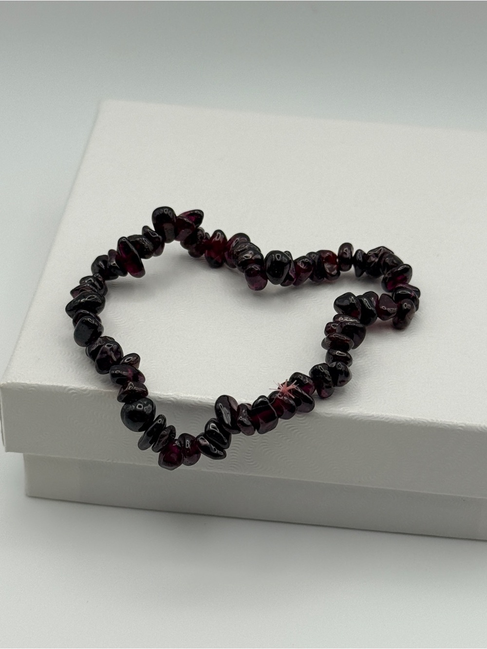 Garnet Chip Stretch Bracelet